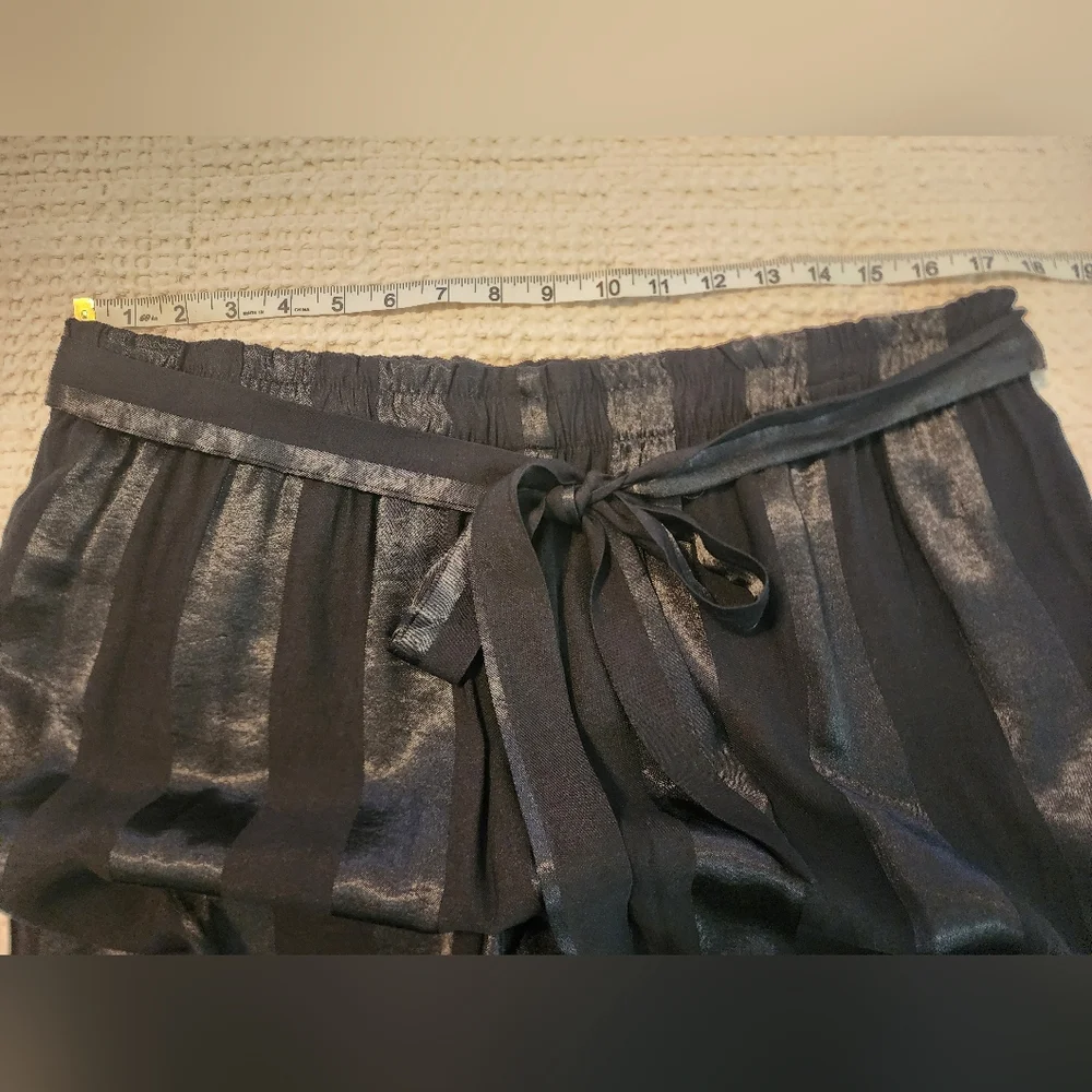 Victoria'a Secret NWT Black Striped Wide-Leg Palazzo Pants Silky Coquette XL